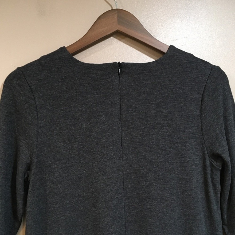 J.Jill Ponte Knit Pocket Shift Dress Women XS Charcoal Gray 3/4 Sleeve Comfort - Picture 7 of 11